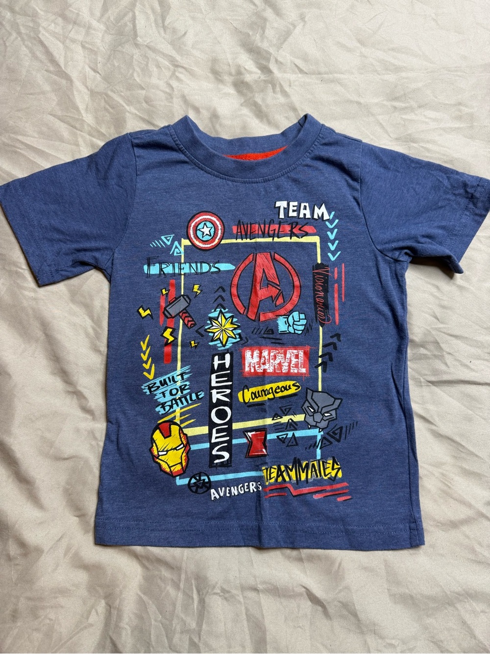 Boys Marvel Avengers Navy Graphic Tee 5T